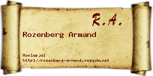 Rozenberg Armand névjegykártya